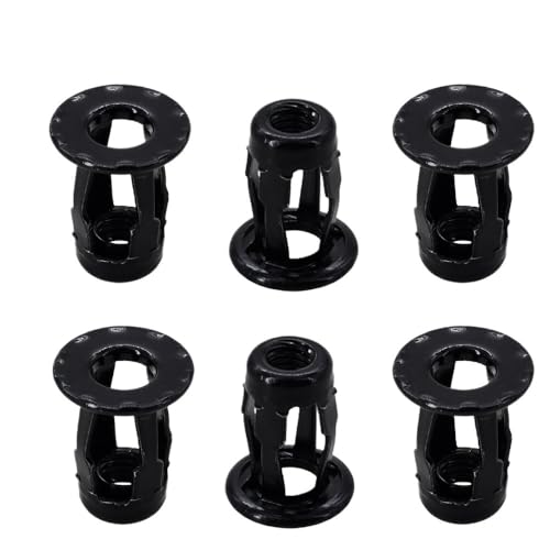 GUIPENG Blütenblattförmige Metallmutter, Dehnschraube, M4, M5, M6, M8, Klinkenmuttern, Klinkenmutter, Nummernschildbefestigung, Klemme, Sicherungsnietmutter, Nietmutter(Nut (6Pcs) Black,M4x20) von GUIPENG