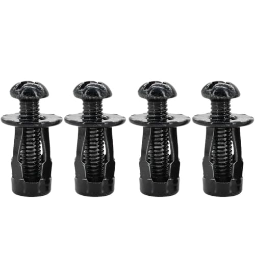 GUIPENG Blütenblattförmige Metallmutter, Dehnschraube, M4, M5, M6, M8, Klinkenmuttern, Klinkenmutter, Nummernschildbefestigung, Klemme, Sicherungsnietmutter, Nietmutter(Screw Nut(4Set) Black,M5x18) von GUIPENG