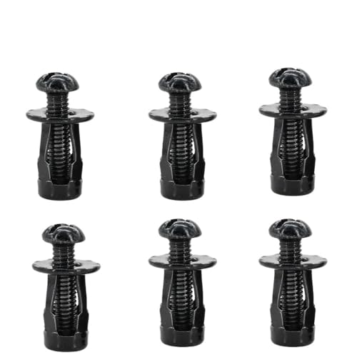 GUIPENG Blütenblattförmige Metallmutter, Dehnschraube, M4, M5, M6, M8, Klinkenmuttern, Klinkenmutter, Nummernschildbefestigung, Klemme, Sicherungsnietmutter, Nietmutter(Screw Nut(6Set) Black,M4x16) von GUIPENG