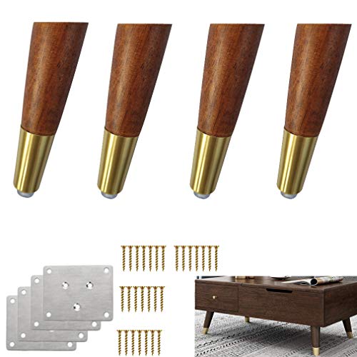 GUIXAN 4 Massivholz-Sofablätter, Gummiholz-Möbelbeine, Kegel, Ersatzschrankfüße, Bettbeine, Couchtischbeine, TV-Schrankfüße, Holzfüße, Walnuss-Zinklegierung, Fußabdeckung mit Schrauben GUIXAN 4 Massivholz-Sofablätter, Gummiholz-Möbelbeine, Kegel, Ersatzschrankfüße, Bettbeine, Couchtischbeine, TV-Schrankfüße, Holzfüße, Walnuss-Zinklegierung, Fußabdeckung mit Schrauben von GUIXAN