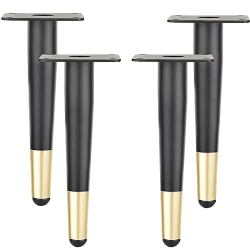 GUIXAN 4 Stück Ersatz-Möbelbeine aus Eisen, DIY-Tischbeine aus Metall, Moderne konische Schrankstützbeine, Küchenfüße, für Stühle, Sofas, Schränke, TV-Schreibtisch, Couch, Bett, mit Befes von GUIXAN