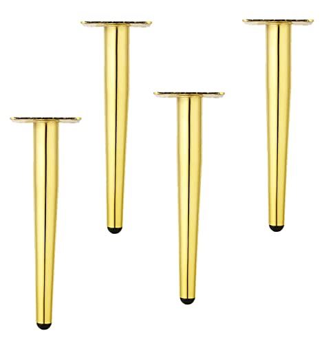 GUIXAN 4 Stück Ersatz-Möbelbeine aus Eisen, DIY-Tischbeine aus Metall, Moderne konische Schrankstützbeine, Küchenfüße, für Stühle, Sofas, Schränke, TV-Schreibtisch, Couch, Bett, mit Befes von GUIXAN