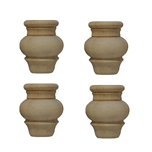 GUIXAN 4 Stück Möbelbeine aus Massivholz, Sofabeine aus Holz, runde Möbelfüße, Ersatzbeine für Couch, Bett, Sessel, Schrank, Couchtisch, TV-Schrank, mit Zubehör (8 cm, Holz) von GUIXAN
