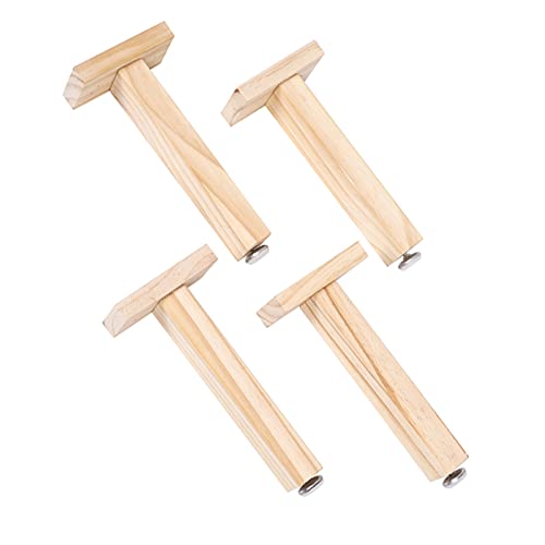 GUIXAN 4 Stück T-förmiger Bettlattenrahmen, Stützfüße, verstellbare Möbelfüße aus Kiefernholz, Möbelbeine aus Massivholz, Schrankfüße, Sofas Tischbeine, Ersatzbettrahmenzubehör, mit Schra GUIXAN 4 Stück T-förmiger Bettlattenrahmen, Stützfüße, verstellbare Möbelfüße aus Kiefernholz, Möbelbeine aus Massivholz, Schrankfüße, Sofas Tischbeine, Ersatzbettrahmenzubehör, mit Schra von GUIXAN