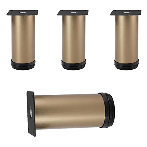 GUIXAN 4 Stück verstellbare Metall-Sofabeine, DIY runde Möbelbeine, Fußbett, Couchfüße, Edelstahl-Schrankbeine, für Kleiderschrank, Couchtische, Nachttisch, TV-Ständer, Schrank, mit Schra von GUIXAN
