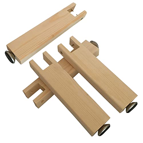 GUIXAN 4 Stück verstellbare Möbelfüße, Sofabett-Lattenrahmen-Stützfüße, Massivholz-Möbelbeine, Schrankfüße, Möbelfüße, Tischbeine, Kiefernersatz-Bettrahmen-Zubehör, mit Schrauben, von GUIXAN