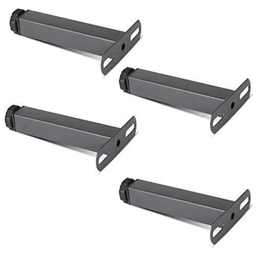 GUIXAN 4-teiliges höhenverstellbares Stützbein für Bettrahmen, schweres Stützbein für Bettmittellatten, Möbelbeine aus Metall und Stahl, für Bettsofa-Kabinenzubehör, Vierkantrohr, mit Sch von GUIXAN