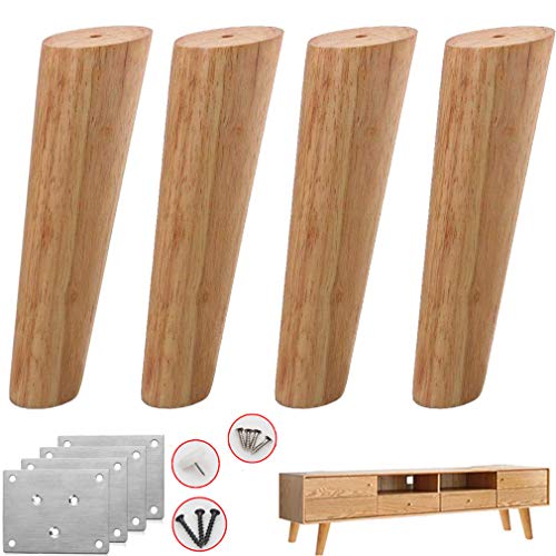 GUIXAN 4 x Sofabeine aus massiver Eiche, schräge konische Tischbeine, Ersatzbettfüße, Möbelbeine, Couch-TV-Schrank, Ottomane, Loveseat, Kommode, Stuhlbeine, Holzfarbe, mit Montageplatte u GUIXAN 4 x Sofabeine aus massiver Eiche, schräge konische Tischbeine, Ersatzbettfüße, Möbelbeine, Couch-TV-Schrank, Ottomane, Loveseat, Kommode, Stuhlbeine, Holzfarbe, mit Montageplatte u von GUIXAN