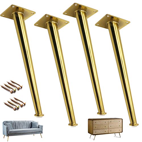 GUIXAN 4er-Set Möbelbeine aus Metall, goldene Bett-, Schuhschrank-, Schreibtisch- und Couchtischbeine, eiserne TV-Schrankfüße, konische Sofabeine, Möbelzubehör, Küchen- und Badezimmerfüße von GUIXAN