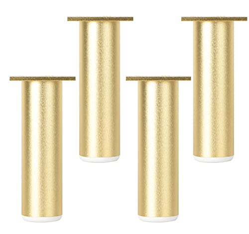 GUIXAN 4er-Set verstellbare Sofabeine, Badezimmerschrankbeine, Tischfüße, Bettbeine, Möbelbeine aus Metall, runde Couch-Stützfüße, Möbelerhöhungsmatte, Aluminiumlegierung, mit Schrauben, von GUIXAN