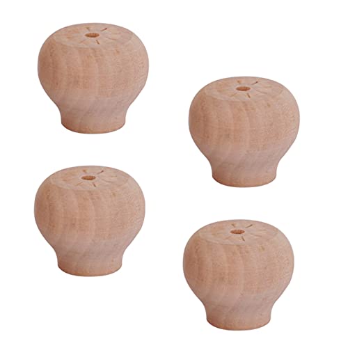 GUIXAN Ersatzbeine für Massivholzmöbel, Brötchenfüße aus Holz, runde Schrankbeine, erhöhte Beine für Küchensofas, TV-Schränke, Kommoden, Stühle, Hocker, Bücherregale, 4er-Set, mit Schraub von GUIXAN