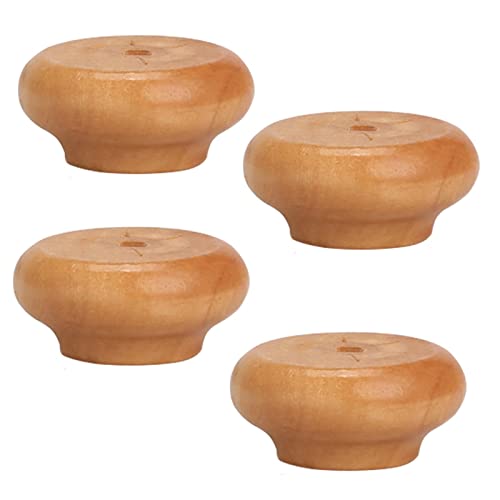 GUIXAN Ersatzbeine für Massivholzmöbel, Brötchenfüße aus Holz, runde Schrankbeine, erhöhte Beine für Küchensofas, TV-Schränke, Kommoden, Stühle, Hocker, Bücherregale, 4er-Set, mit Schraub von GUIXAN