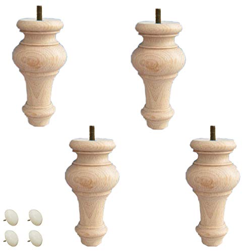 GUIXAN Packung mit 4 Massivholz-Möbelbeinen, unlackierte Brötchenfüße, runde Sofafüße aus Holz, für Bett, Couch, Schrank, Bank, Stuhl, Ottomane, Tisch, TV-Ständer, Loveseat, Kommode, Buch GUIXAN Packung mit 4 Massivholz-Möbelbeinen, unlackierte Brötchenfüße, runde Sofafüße aus Holz, für Bett, Couch, Schrank, Bank, Stuhl, Ottomane, Tisch, TV-Ständer, Loveseat, Kommode, Buch von GUIXAN