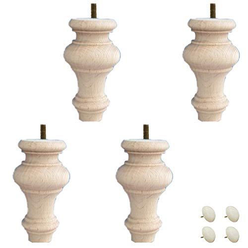 GUIXAN Packung mit 4 Massivholz-Möbelbeinen, unlackierte Brötchenfüße, runde Sofafüße aus Holz, für Bett, Couch, Schrank, Bank, Stuhl, Ottomane, Tisch, TV-Ständer, Loveseat, Kommode, Buch GUIXAN Packung mit 4 Massivholz-Möbelbeinen, unlackierte Brötchenfüße, runde Sofafüße aus Holz, für Bett, Couch, Schrank, Bank, Stuhl, Ottomane, Tisch, TV-Ständer, Loveseat, Kommode, Buch von GUIXAN