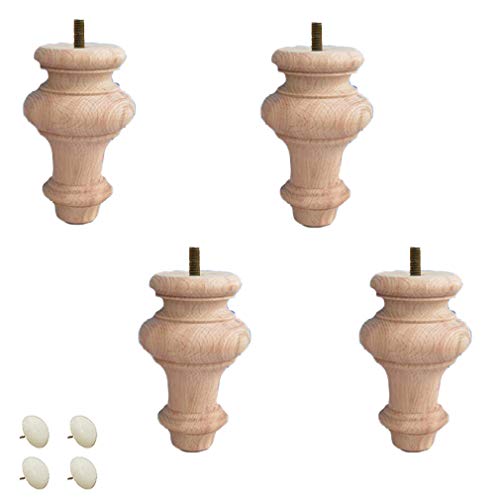 GUIXAN Packung mit 4 Massivholz-Möbelbeinen, unlackierte Brötchenfüße, runde Sofafüße aus Holz, für Bett, Couch, Schrank, Bank, Stuhl, Ottomane, Tisch, TV-Ständer, Loveseat, Kommode, Buch GUIXAN Packung mit 4 Massivholz-Möbelbeinen, unlackierte Brötchenfüße, runde Sofafüße aus Holz, für Bett, Couch, Schrank, Bank, Stuhl, Ottomane, Tisch, TV-Ständer, Loveseat, Kommode, Buch von GUIXAN