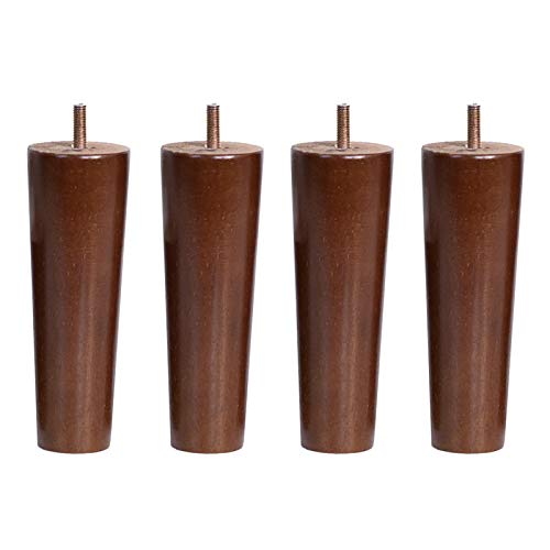 GUIXAN Set mit 4 Möbelbeinen aus Massivholz, Schrankfüßen mit Holzoberfläche, Couchtischbeinen, Sofafüßen, Ersatzbeinen, Couch-Kommode-Sesselfüßen, 5–70 cm, mit M8-Schrauben, Walnuss (ger von GUIXAN
