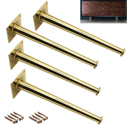 GUIXAN Set mit 4 Möbelbeinen aus Metall, goldene Bett-, Schuhschrank-, Schreibtisch- und Couchtischbeine, eiserne TV-Schrankfüße, konische Sofabeine, Möbelzubehör, Küchen- und Badezimmerf von GUIXAN