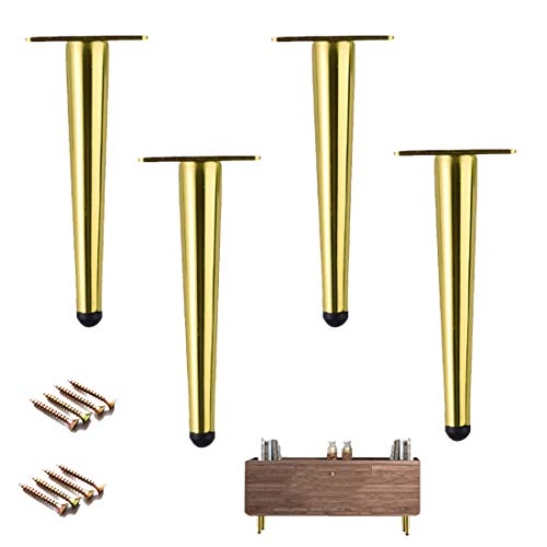 GUIXAN Set mit 4 Möbelbeinen aus Metall, konische Couchtisch-Ersatzbeine, DIY-Sofafüße, Schrankbeine, für Stühle, TV-Ständer, Couch, Schrank, Ottomane, Schrank, Schminktisch, mit Schraube von GUIXAN