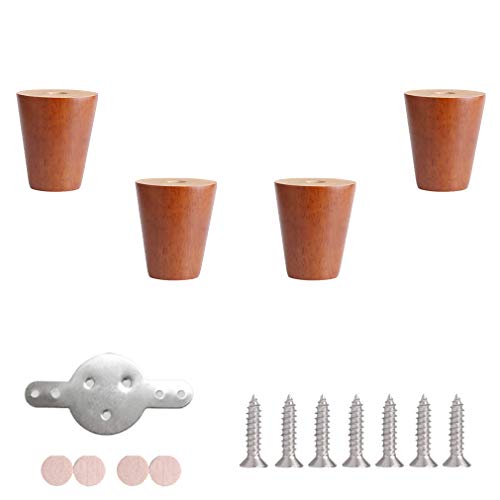 GUIXAN Set mit 4 runden Möbelbeinen aus Holz, Sofa- und Couchfüßen aus massivem Gummiholz, vertikalen Ersatzbeinen für den Küchentisch, Bett, Kleiderschrank, Stuhl, TV-Schrank, Ottomane, von GUIXAN
