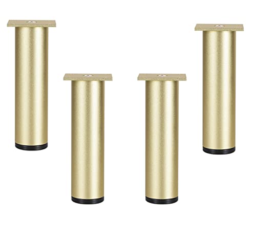 GUIXAN Stück Möbelbeine, verstellbare Sofabeine, Badezimmerschrankbeine, Couchtischfüße, Bettbeine, runde Couch-Stützfüße, Metallmöbel-Erhöhungsmatte, Aluminiumlegierung, mit Schrauben (1 von GUIXAN
