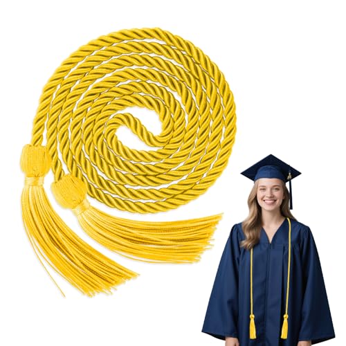 Abschlusskordel, Ehrenkordel, Kordeln für den Abschluss 2025, Ehrenkordel mit Quaste, 170 cm, Abschlussfeier, Ehrenkordel, Abschlussdekoration, für Studenten, Master, Doktorat (Gold) von GUIZIYAO