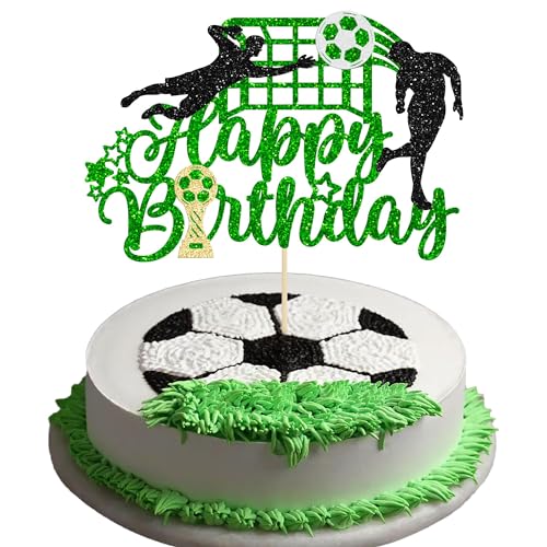 Fußball Kuchen Deko, 1 Stück Fußball Geburtstag Tortendeko, Fussball Cake Topper, Glitter Sport Fußball Kuchendekoration, fussball deko geburtstag kinder, Geschenke für Party Torten Deko Fußball Kuchen Deko, 1 Stück Fußball Geburtstag Tortendeko, Fussball Cake Topper, Glitter Sport Fußball Kuchendekoration, fussball deko geburtstag kinder, Geschenke für Party Torten Deko von GUIZIYAO