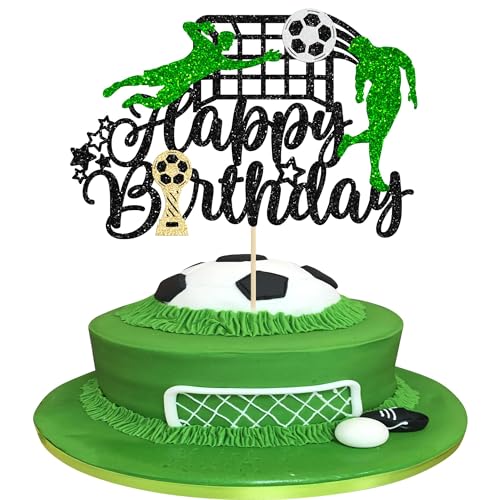 Fußball Kuchen Deko, 1 Stück Fußball Geburtstag Tortendeko, Fussball Cake Topper, Glitter Sport Fußball Kuchendekoration, fussball deko geburtstag kinder, Geschenke für Party Torten Deko Fußball Kuchen Deko, 1 Stück Fußball Geburtstag Tortendeko, Fussball Cake Topper, Glitter Sport Fußball Kuchendekoration, fussball deko geburtstag kinder, Geschenke für Party Torten Deko von GUIZIYAO