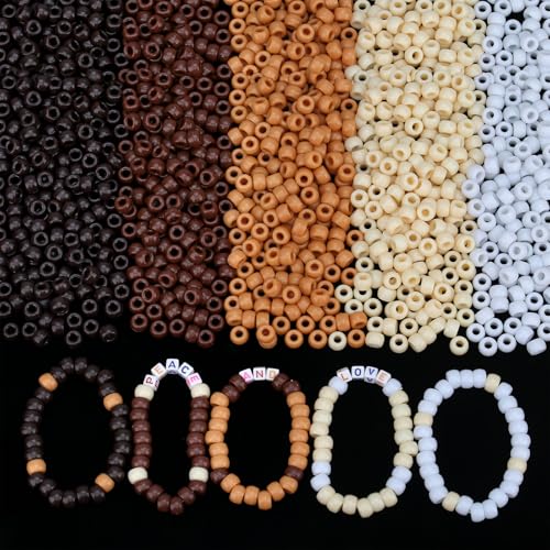 GUJOXILA 1000 Stück Braun Pony Perlen mit Zum Auffädeln Große Loch Bastelperlen Braun Pony Beads Perlen Set für Armbänder Halsketten Schlüsselanhänger Schmuckherstellung Basteln GUJOXILA 1000 Stück Braun Pony Perlen mit Zum Auffädeln Große Loch Bastelperlen Braun Pony Beads Perlen Set für Armbänder Halsketten Schlüsselanhänger Schmuckherstellung Basteln von GUJOXILA