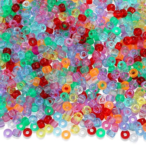 GUJOXILA 1000 Stück Bunte Transparent Pony Perlen mit Zum Auffädeln Große Loch Bastelperlen Pony Beads Perlen Set für Armbänder Halsketten Schlüsselanhänger Schmuckherstellung Basteln GUJOXILA 1000 Stück Bunte Transparent Pony Perlen mit Zum Auffädeln Große Loch Bastelperlen Pony Beads Perlen Set für Armbänder Halsketten Schlüsselanhänger Schmuckherstellung Basteln von GUJOXILA