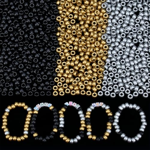 GUJOXILA 1000 Stück Pony Perlen Gold mit Zum Auffädeln Große Loch Bastelperlen Gold Pony Beads Perlen Set für Armbänder Halsketten Schlüsselanhänger Schmuckherstellung Basteln GUJOXILA 1000 Stück Pony Perlen Gold mit Zum Auffädeln Große Loch Bastelperlen Gold Pony Beads Perlen Set für Armbänder Halsketten Schlüsselanhänger Schmuckherstellung Basteln von GUJOXILA