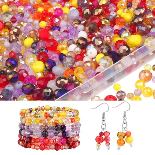 GUJOXILA 1100 Stück Gold-Lila-Rot Mix Glasperlen Zum Auffädeln,4/6/8 mm Perlen zum Auffädeln mit Behälterbox Facettierte Glasperlen mit Loch für Halsketten Armbänder Ohrringe Schmuckherstellung GUJOXILA 1100 Stück Gold-Lila-Rot Mix Glasperlen Zum Auffädeln,4/6/8 mm Perlen zum Auffädeln mit Behälterbox Facettierte Glasperlen mit Loch für Halsketten Armbänder Ohrringe Schmuckherstellung von GUJOXILA