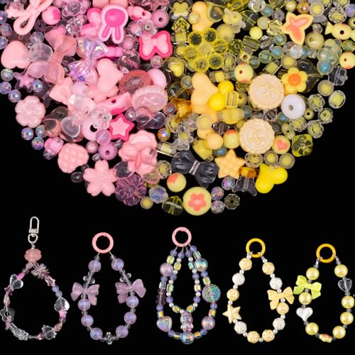 GUJOXILA Perlen zum Auffädeln Rosa Gelb Acrylperlen Perlen für Armbänder Kawaii Bastelperlen Enthält Blumenschleife Schmetterling Herz Für Halsketten Schmuckherstellung Handy Kette DIY GUJOXILA Perlen zum Auffädeln Rosa Gelb Acrylperlen Perlen für Armbänder Kawaii Bastelperlen Enthält Blumenschleife Schmetterling Herz Für Halsketten Schmuckherstellung Handy Kette DIY von GUJOXILA