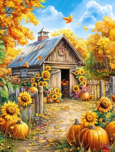 DIY 5D Diamond Painting Herbst, Diamond Painting Erwachsene Kürbis Diamant Painting Bilder, Diamond Painting Runde Steine, Basteln Erwachsene Malerei, Zimmer Deko Wohnzimmer, Geschenk 30x40 cm G-313 DIY 5D Diamond Painting Herbst, Diamond Painting Erwachsene Kürbis Diamant Painting Bilder, Diamond Painting Runde Steine, Basteln Erwachsene Malerei, Zimmer Deko Wohnzimmer, Geschenk 30x40 cm G-313 von GUKUGEKO