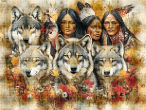 Diamond Painting Wolf Daiments Painting Erwachsene Tier, Diamond Painting Kinder Stickerei Kreuzstich Zubehör Set für Aesthetic Room Wohnzimmer und Schlafzimmer Wanddeko, Geschenk 35x45 cm G9-I Diamond Painting Wolf Daiments Painting Erwachsene Tier, Diamond Painting Kinder Stickerei Kreuzstich Zubehör Set für Aesthetic Room Wohnzimmer und Schlafzimmer Wanddeko, Geschenk 35x45 cm G9-I von GUKUGEKO