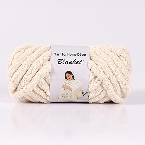 GULAKY Chunky Yarn Dickes Garn Chenille Decke Garn Super Weich Für Arm Handgemachte Knitted Blanket Yarn Sofa Bed ,Beige,1kg von GULAKY