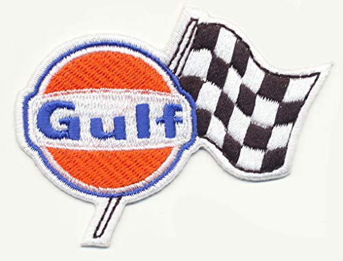 GULF Patch Aufnäher Bügelbild Tankstelle Vintage Motorsport USA Gasoline von Gulf