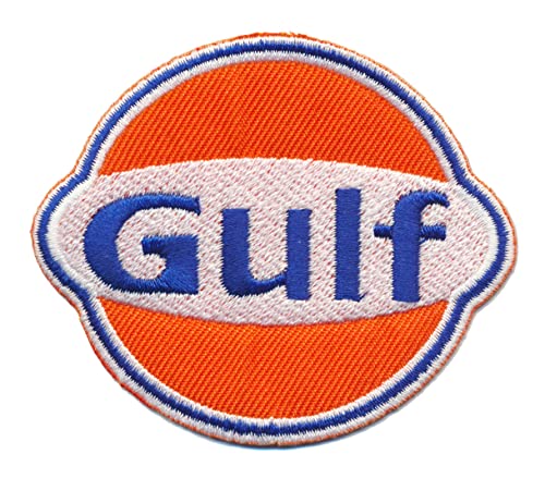 GULF Patches Aufnäher Aufbügler Tankstelle Vintage Motorsport USA Gasoline von Gulf