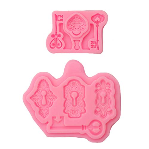 GUMEI 2Pcs Vintage Key Lock Kuchen Fondant Form Kit Schlüsselloch Silikon Epoxidharz Formen GUMEI 2Pcs Vintage Key Lock Kuchen Fondant Form Kit Schlüsselloch Silikon Epoxidharz Formen von GUMEI