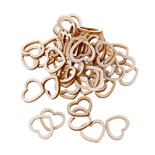 GUMEI 50pcs Hohlholz Herz Liebe Rustikale Dekoration Hochzeit Tisch Konfetti Scheiben Rustikale Verzierungen von GUMEI