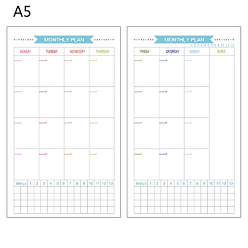 GUMEI 6 Löcher Nachfüllen Innenpapier Tagebuch Woche Monat Planer für A5 Loose Leaf Notebook GUMEI 6 Löcher Nachfüllen Innenpapier Tagebuch Woche Monat Planer für A5 Loose Leaf Notebook von GUMEI