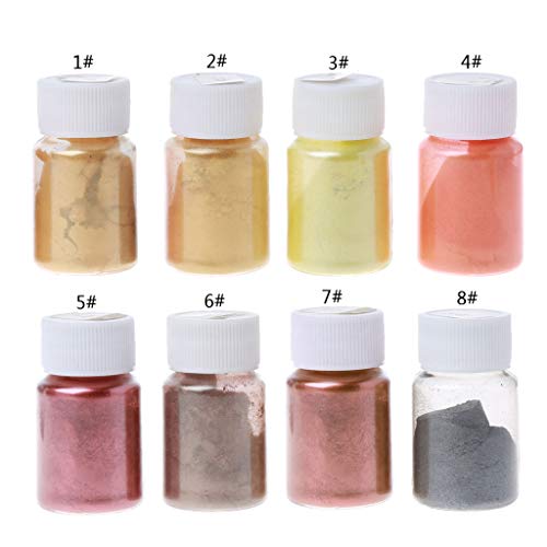 GUMEI 8 Farben 10g Epoxidharz Farbstoff Pulver Glimmer Perlglanzpigmente Kit von GUMEI