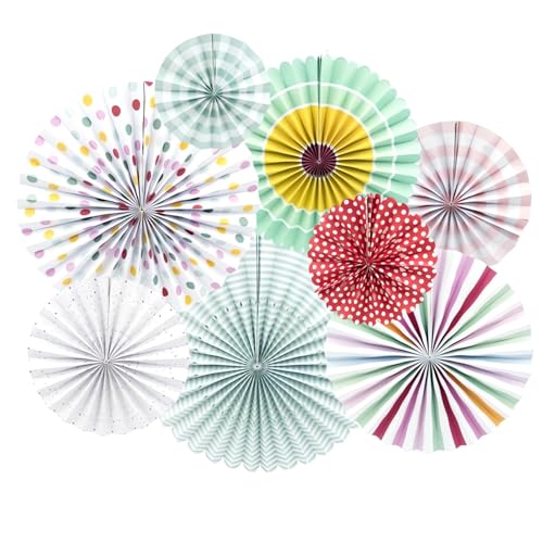 GUO-YING Mehrfarbige Papierfächer-Deko in elegantem Rosettenstil, Hängende Papierfächer für verschiedene Anlässe wie Party, Hochzeit, Geburtstag, Festival, Baby Shower und Gartenparty GUO-YING Mehrfarbige Papierfächer-Deko in elegantem Rosettenstil, Hängende Papierfächer für verschiedene Anlässe wie Party, Hochzeit, Geburtstag, Festival, Baby Shower und Gartenparty von GUO-YING