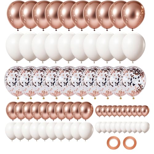 GUO-YING 80 Stück luftballons rosegold luftballons rosa, Luftballons Geburtstag, Luftballon für Geburtstags/Hochzeits/Party/Weihnachtsdekorationen (Gold Roségold) von GUO-YING