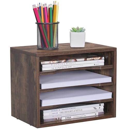 GUODDM Schubladenbox Aktenordner, Vintage-Bürobriefkasten Aus Holz Mit Verstellbaren Regalen, Briefablage-Sortierer Mit 3 Verstellbaren Regalen, Aktensortiererhalter Aus Holz For Den Schreibtisch GUODDM Schubladenbox Aktenordner, Vintage-Bürobriefkasten Aus Holz Mit Verstellbaren Regalen, Briefablage-Sortierer Mit 3 Verstellbaren Regalen, Aktensortiererhalter Aus Holz For Den Schreibtisch von GUODDM