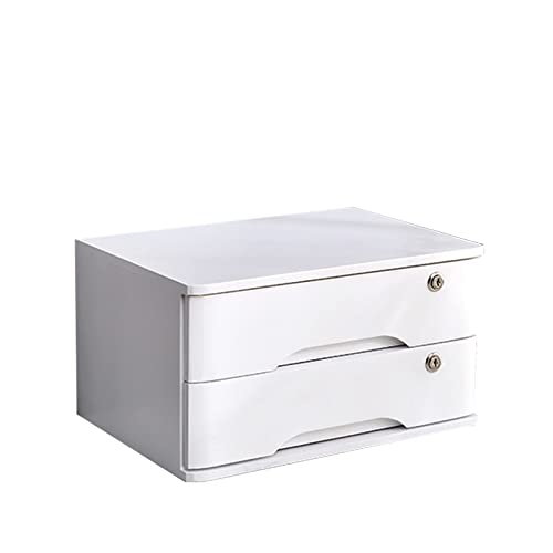 Schubladenbox Holz Aufbewahrungsbox, Abschließbarer Schreibtisch-Schubladenschrank Aus Holz Für Bürobedarf, A4/Quittungsdatei-Organizer – Flacher Aktenschrank Mit Mehreren Schubladen(B,2 drawers) von GUODDM