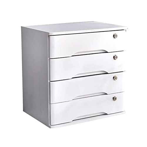 Schubladenbox Holz Aufbewahrungsbox, Abschließbarer Schreibtisch-Schubladenschrank Aus Holz Für Bürobedarf, A4/Quittungsdatei-Organizer – Flacher Aktenschrank Mit Mehreren Schubladen(B,4 drawers) von GUODDM