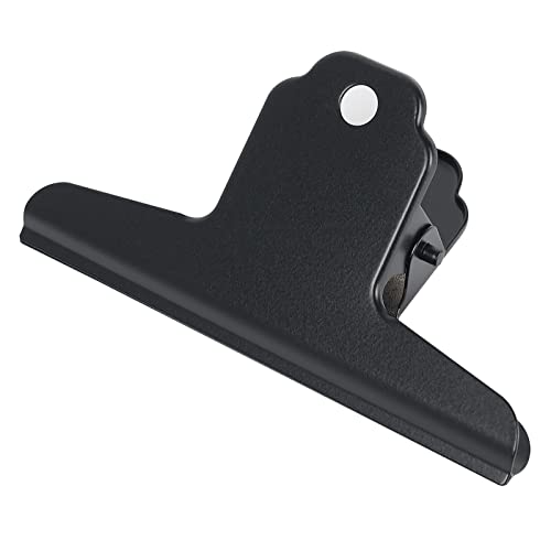 GUOKOFF 180mm Bulldogge Clip Große, 6 Stück Schwarz Bulldog Binder Clips, Metall Scharnier Clips Büroklammern für Bilder, Fotos, Küche und Büro von GUOKOFF