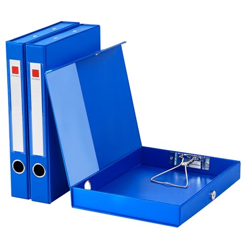 GUOKOFF 3 Stück A4 Archivbox, Archiv-Schachtel mit 45mm Breit Rücken, Aktenkarton A4 mit Deckel, a4 Archivbox Heftbox Dokumentenbox (Blau) von GUOKOFF