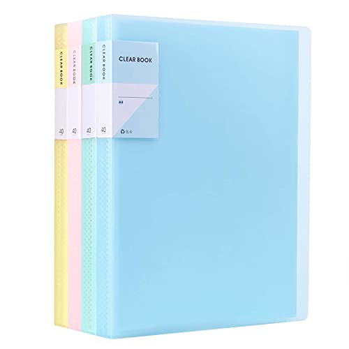 GUOKOFF A4 Sichtbuch (4 Farbe, 4 Stück), Präsentationsbuch mit 40 Klarsichthüllen, A4 Display Folder, Projektordner Präsentationsordner, Präsentations-Schnellhefter, Präsentationsmappen von GUOKOFF