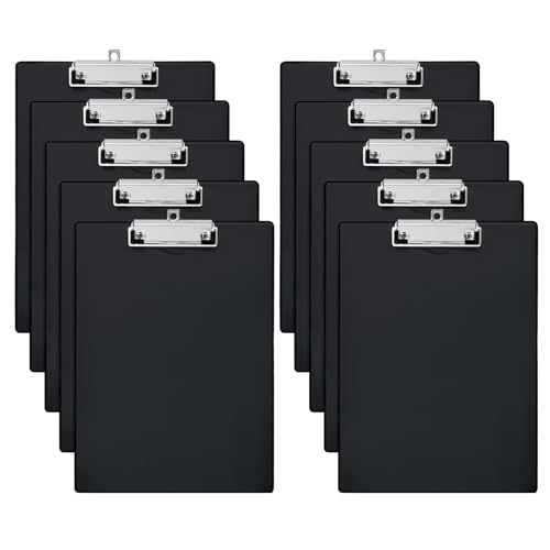 GUOKOFF A5 Klemmbrett, 10 Stück Schreibbrett Klemmbrett A5 mit Metalklemme, Schreibbrett Zwischenablage Schreibblock, Kunststoff Klemmbrett Clipboard für Studenten, Büro von GUOKOFF